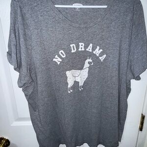 Old Navy Gray 'No Drama' Llama Graphic Tee